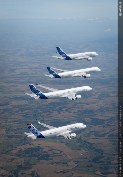 La gamme Airbus en vol