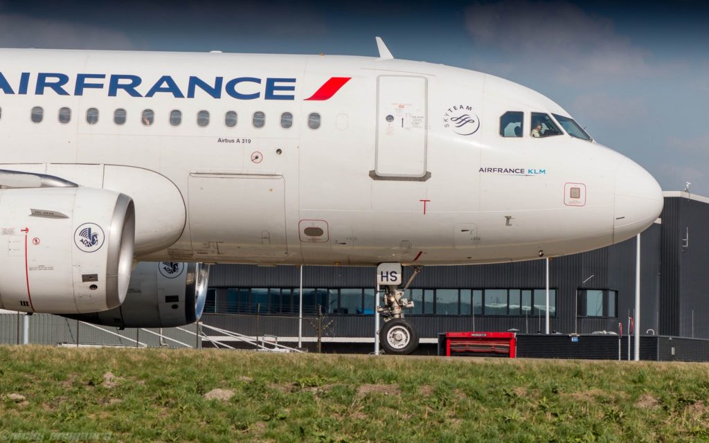Air France A319 à l'arrivée à Amsterdam