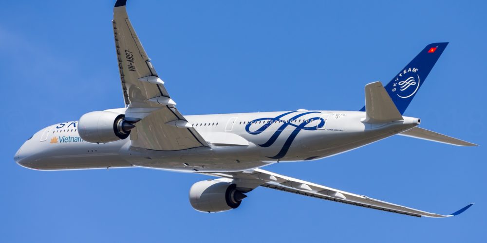 1er A350 avec une livrée Skyteam