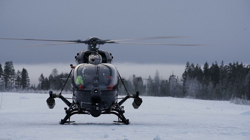 Hélicoptère H145M pendant la campagne d'essais en Suede