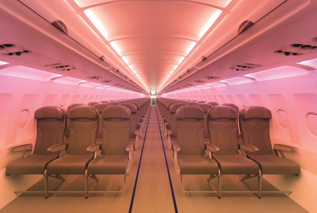 Éclairage LED d'une cabine A320 en retrofit