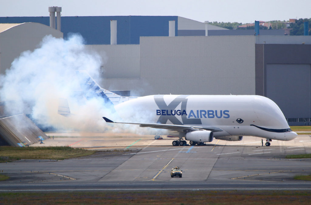 Engine Run du 1er BelugaXL d'Airbus F-WBXL