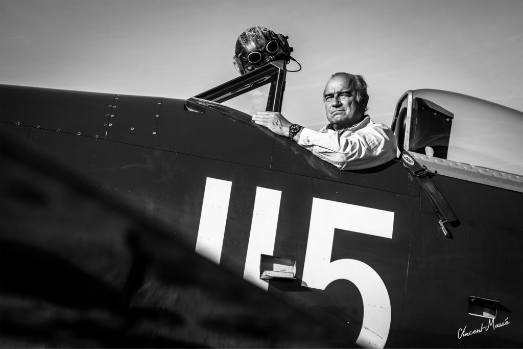 Christophe Jacquard dans son Hawker Sea Fury FB.11