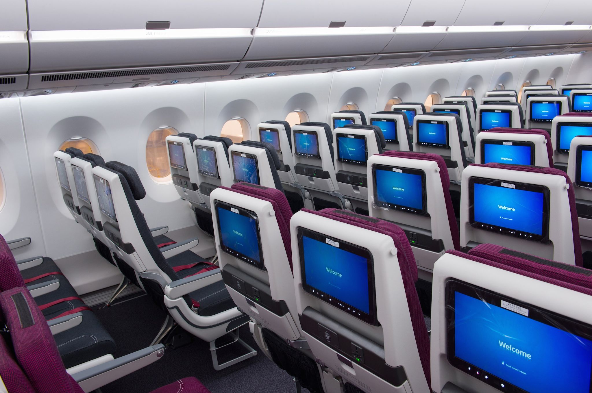 Cabine Eco de l'A350-1000 Qatar Airways