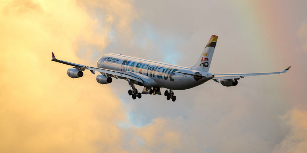 Air Belgium A340 décolle de Fort de France (Martinique)