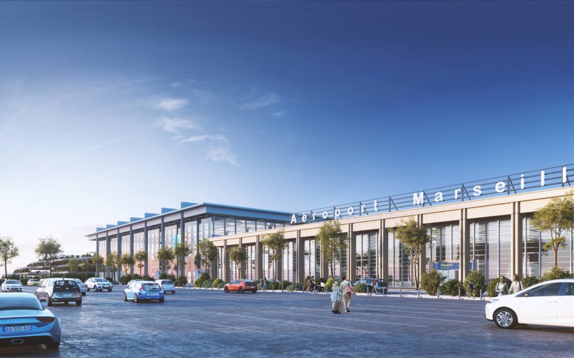 Vue 3D du futur aéroport de Marseille Provence