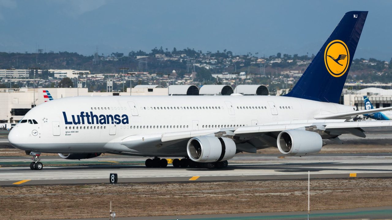 Airbus A380 Lufthansa à LAX