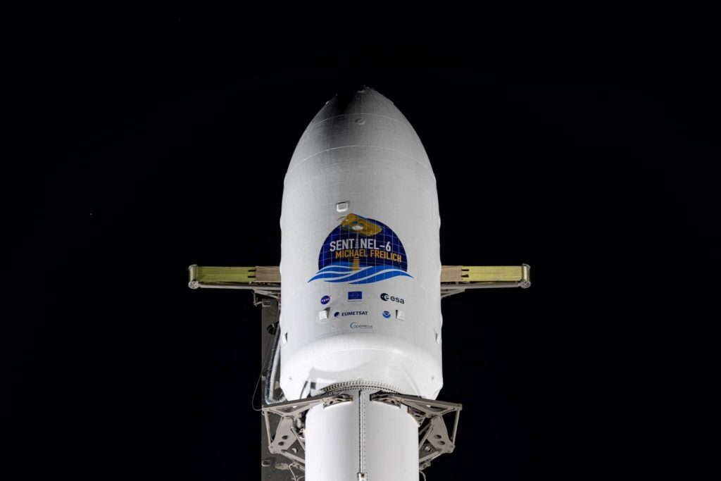 Coiffe du lanceur Falcon9 avec à bord Sentinel-6