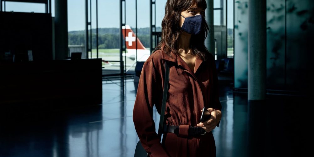 Passager Swiss avec masque