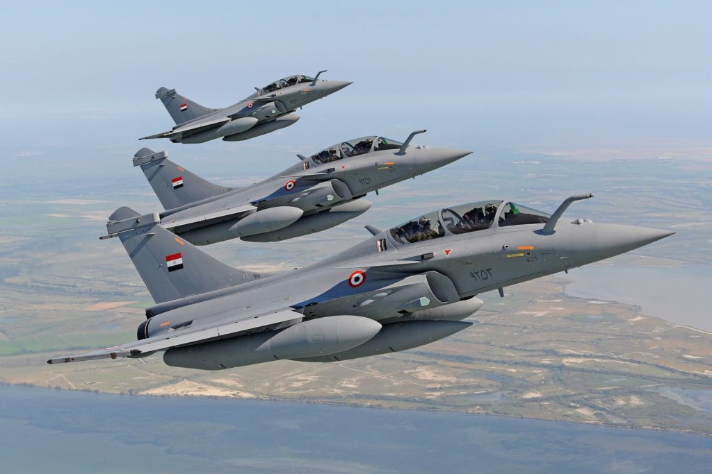 Trois Rafale égyptiens en formation