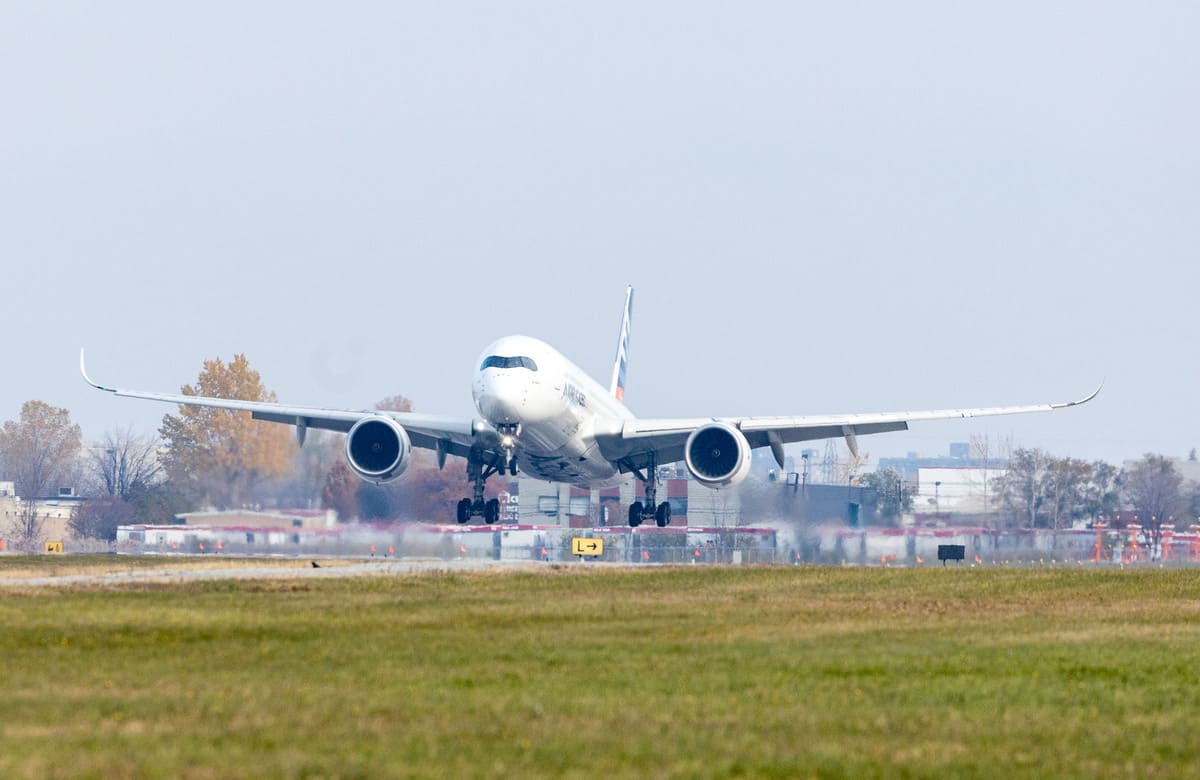 Atterrissage de l'A350 à Montréal