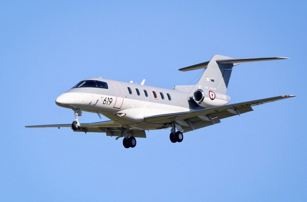 Marine Nationale PC-24 à son arrivée sur la base de Landivisiau (France) le 17 mars 2026