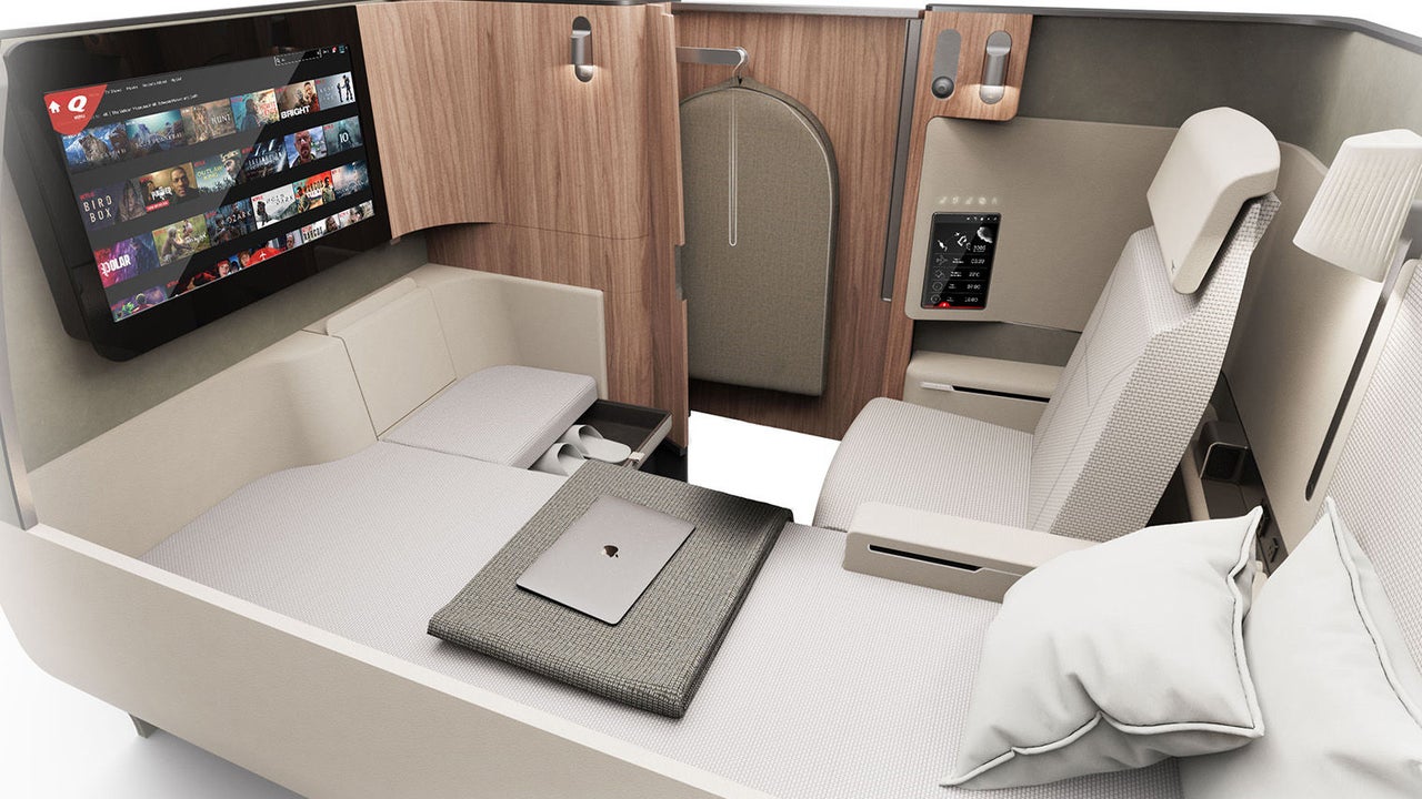 Suite First -Premier classe Qantas Airbus A350-1000ULR Sunrise 